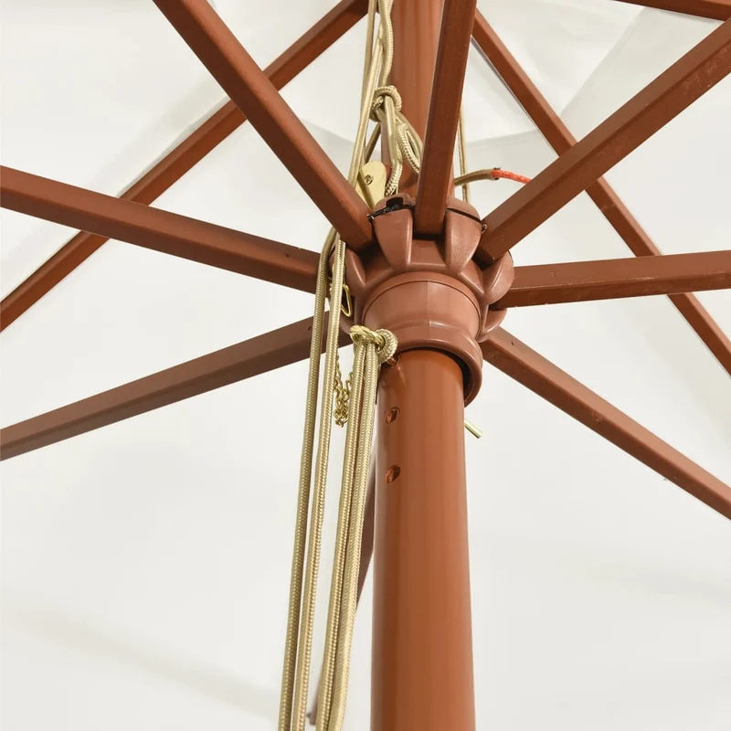 Parasol de jardin avec mât en bois 400 x 273 cm sable 02_0008356