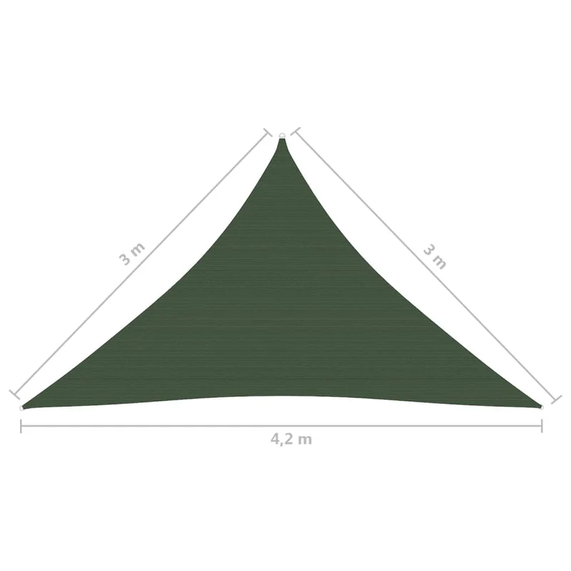 Voile toile d'ombrage parasol 160 g/m² PEHD 3 x 3 x 4,2 m vert foncé 02_0009424