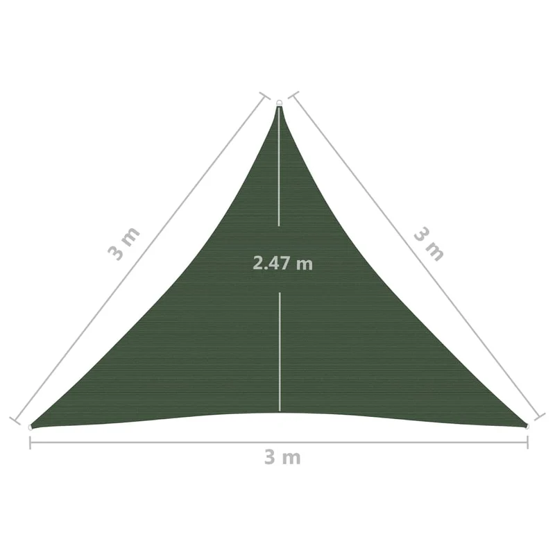 Voile d'ombrage 160 g/m² vert foncé 3 x 3 x 3 m PEHD 02_0009423