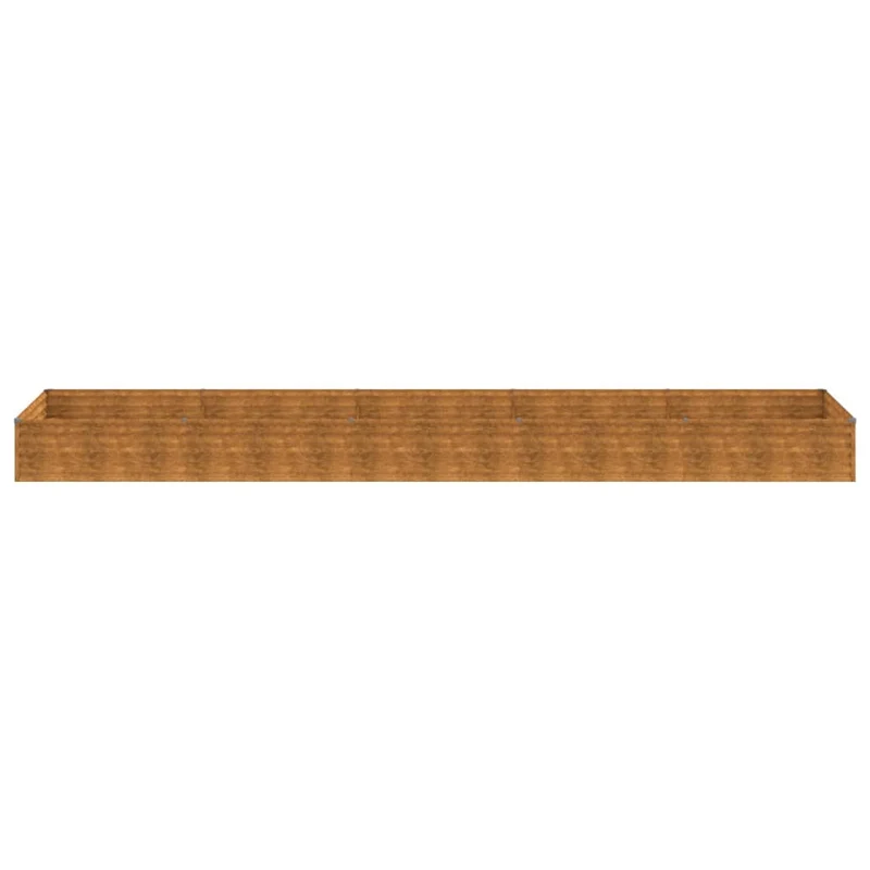 Jardinière bac lit surélevé plantes fleurs terrasse jardin de jardin 482 x 100 x 36 cm acier corten marron 02_0039454