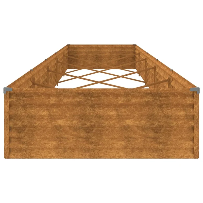Jardinière bac lit surélevé plantes fleurs terrasse jardin de jardin 482 x 100 x 36 cm acier corten marron 02_0039454