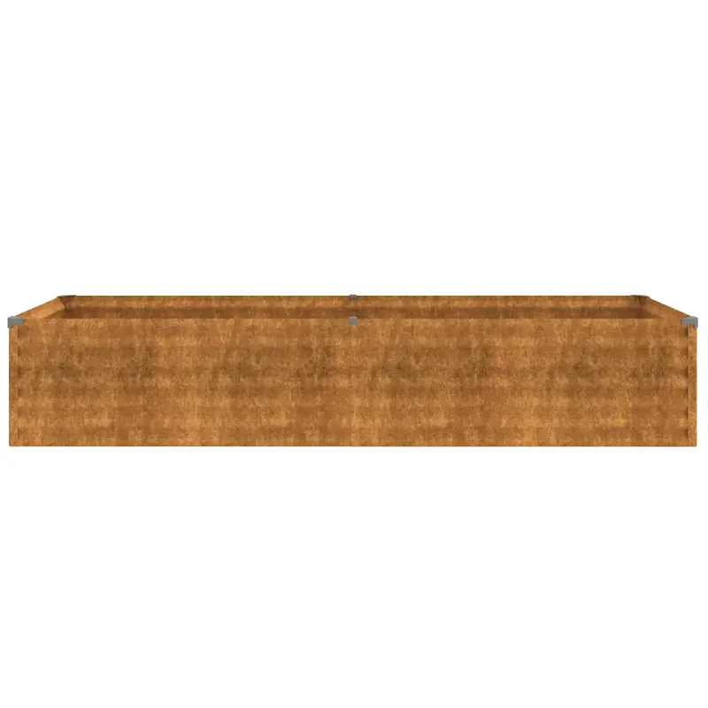 Jardinière surélevée pour balcon jardin 194 x 50 x 36 cm robuste décorative en acier corten 02_0046126