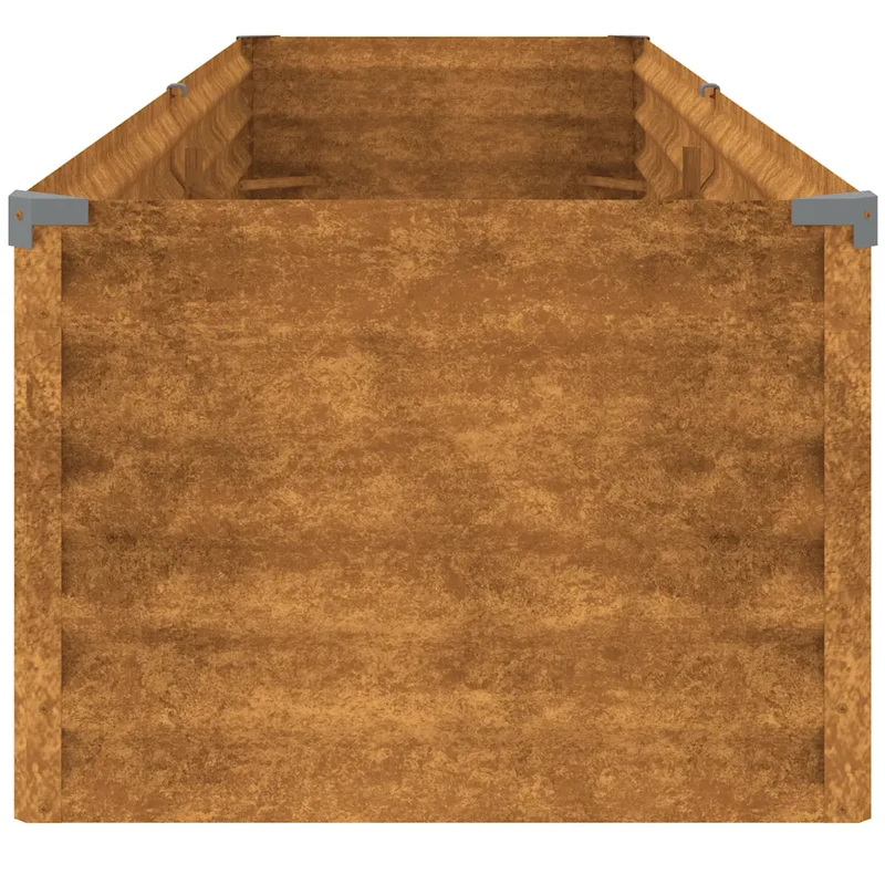 Jardinière surélevée pour balcon jardin 194 x 50 x 36 cm robuste décorative en acier corten 02_0046126