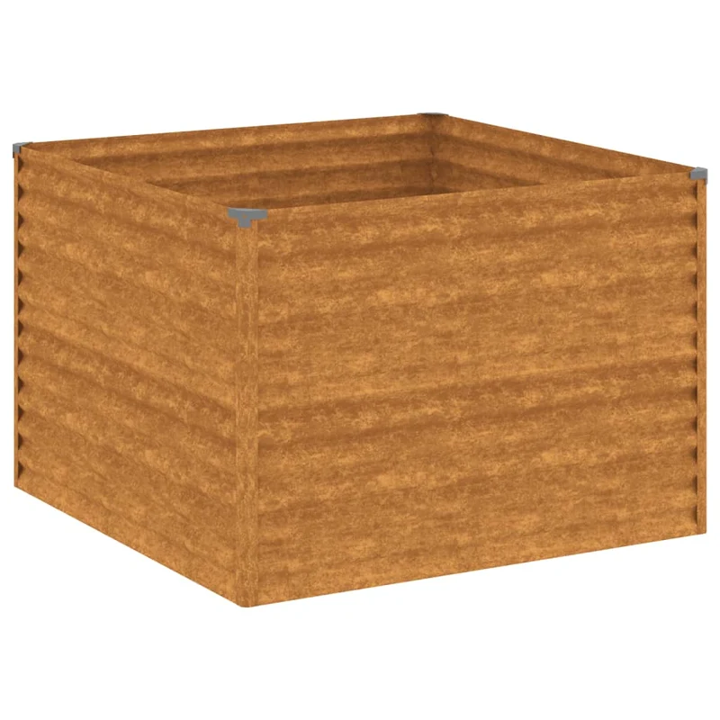 Jardinière bac lit surélevé plantes fleurs terrasse jardin de jardin 100 x 100 x 69 cm acier corten marron 02_0039295