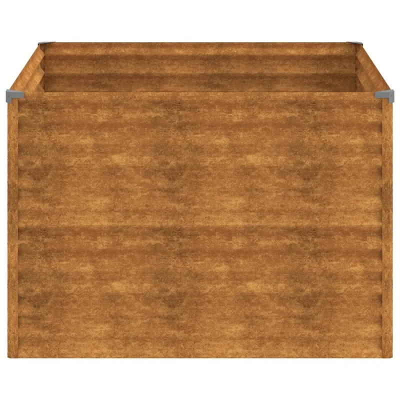 Jardinière bac lit surélevé plantes fleurs terrasse jardin de jardin 100 x 100 x 69 cm acier corten marron 02_0039295