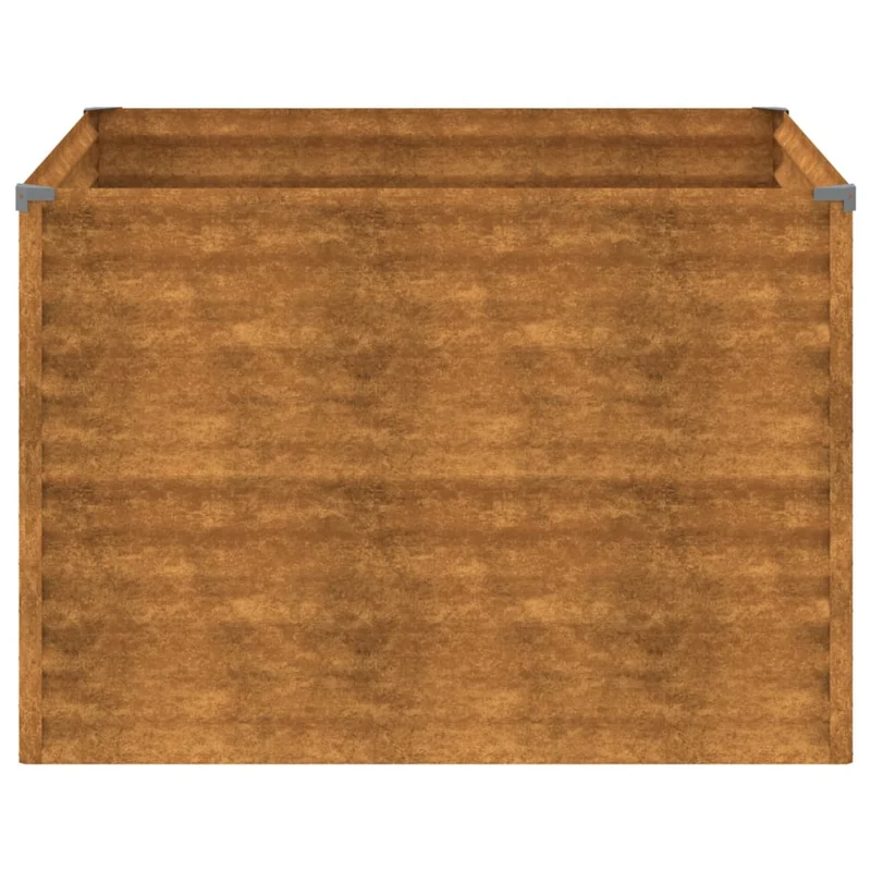 Jardinière bac lit surélevé plantes fleurs terrasse jardin de jardin 100 x 100 x 69 cm acier corten marron 02_0039295