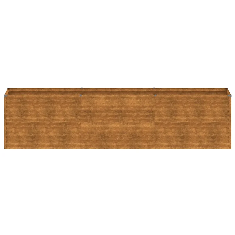 Jardinière surélevée moderne décorative jardin balcon 291 x 50 x 69 cm en acier corten rouillé 02_0046135