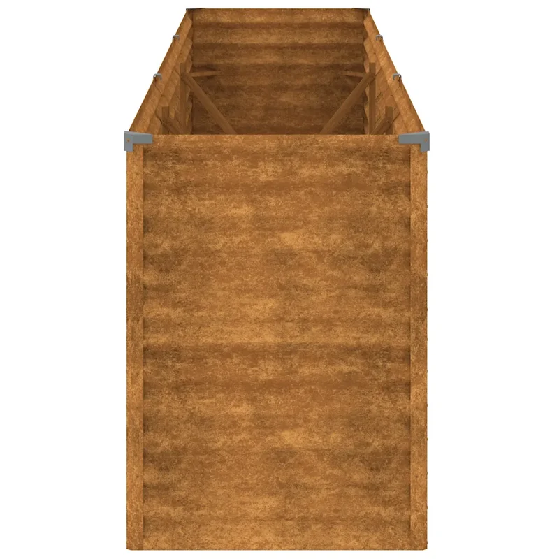 Jardinière surélevée moderne décorative jardin balcon 291 x 50 x 69 cm en acier corten rouillé 02_0046135