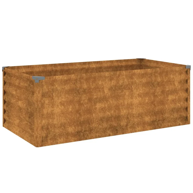Jardinière bac lit surélevé plantes fleurs terrasse jardin de jardin 100 x 50 x 36 cm acier corten marron 02_0039303