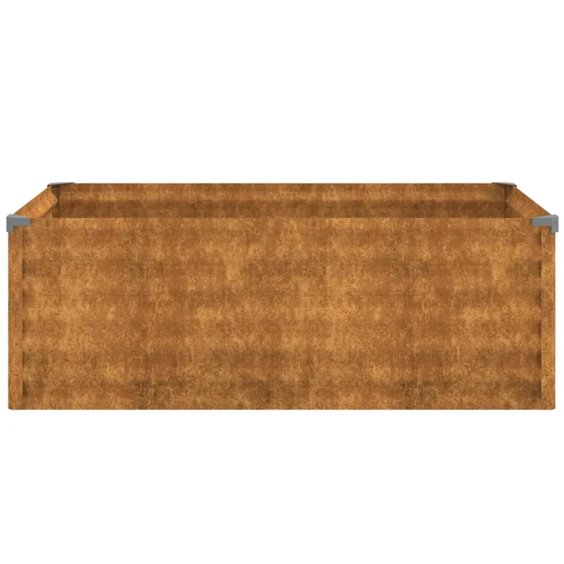 Jardinière bac lit surélevé plantes fleurs terrasse jardin de jardin 100 x 50 x 36 cm acier corten marron 02_0039303