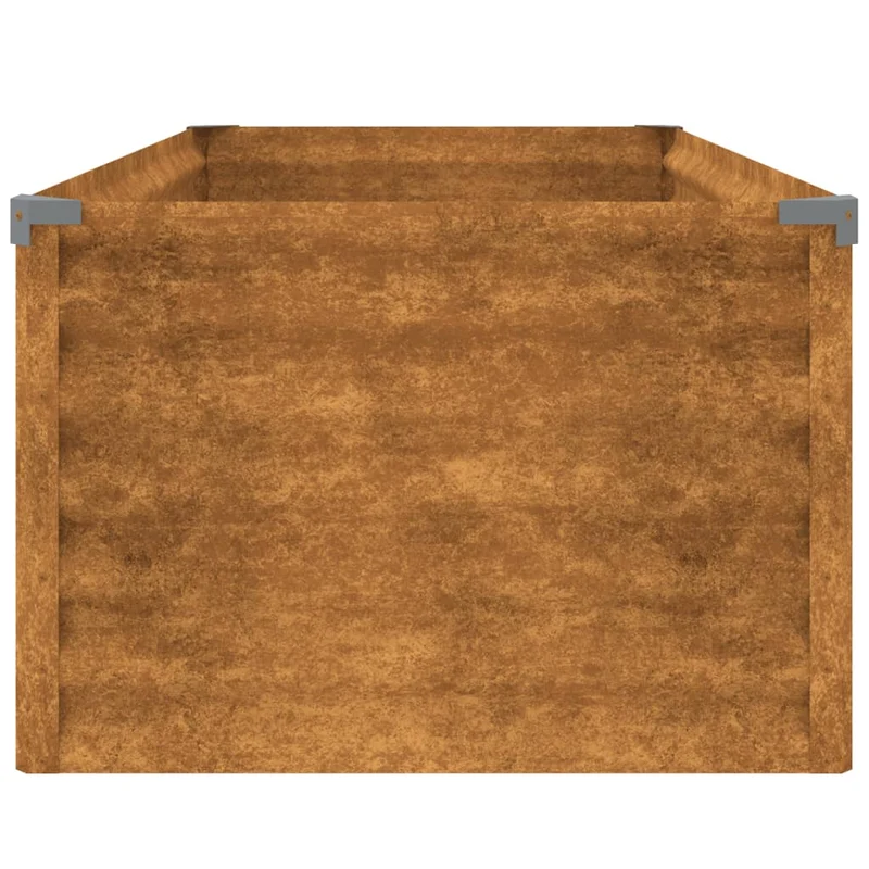 Jardinière bac lit surélevé plantes fleurs terrasse jardin de jardin 100 x 50 x 36 cm acier corten marron 02_0039303