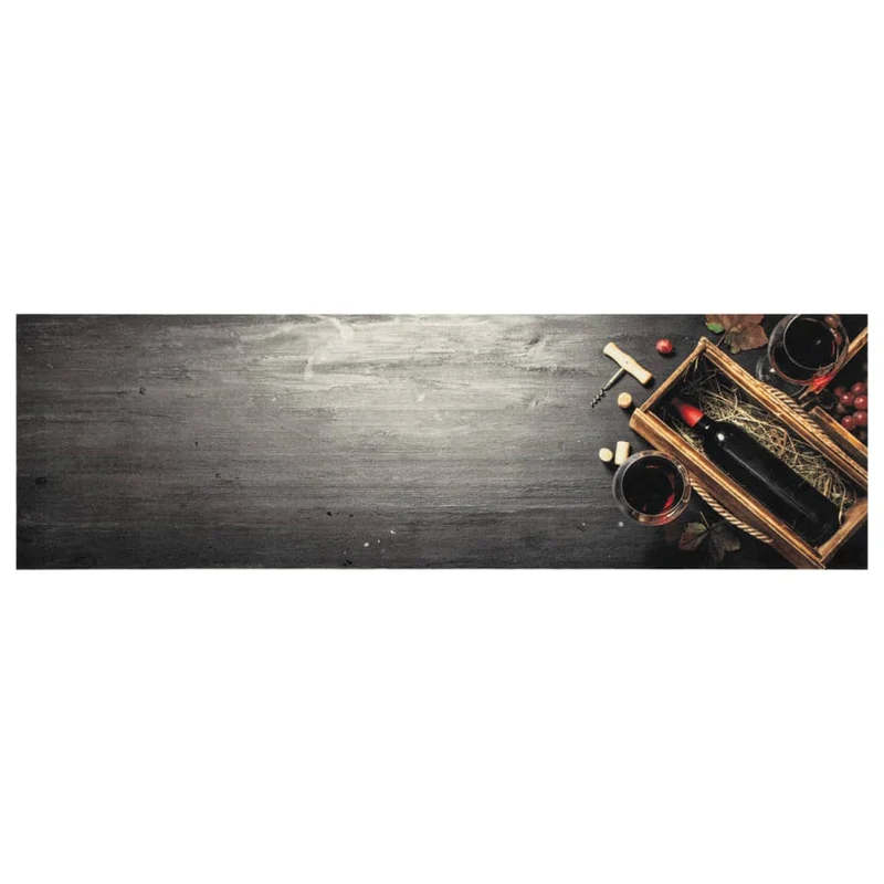 Tapis de cuisine élégant rectangulaire 150 x 45 cm lavable en machine antidérapant en velours bleu 02_0056441