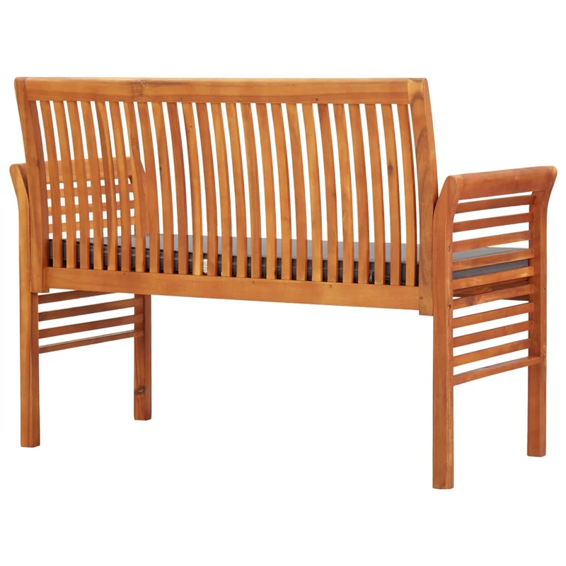Banc de jardin meuble de patio d'extérieur terrasse 2 places avec coussin 120 x 60 x 90 cm bois d'acacia massif 02_0011286