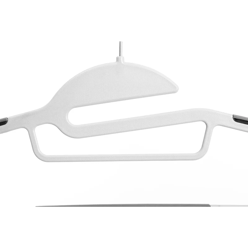 Lot de 20 cintres en plastique ouverture en s antiglisse épaisseur 0,5 cm gain de place crochet pivotant à 360º blanc et gris foncé 12_0003423