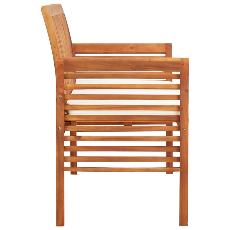 Banc de jardin meuble de patio d'extérieur terrasse 3 places avec coussin 150 x 60 x 90 cm bois d'acacia massif 02_0011315