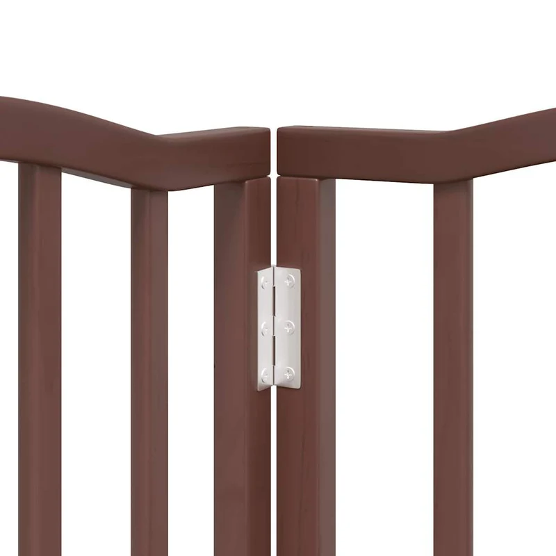 Barrière de sécurité pour chien animaux de compagnie porte pliable 9 panneaux bois de peuplier marron 02_0023276