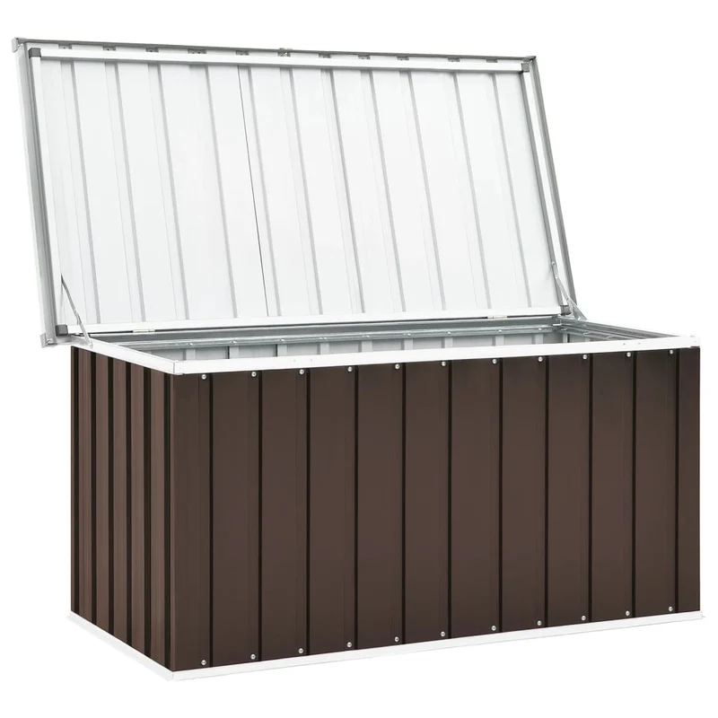 Coffre boîte meuble de jardin rangement 129 x 67 x 65 cm marron 02_0013097