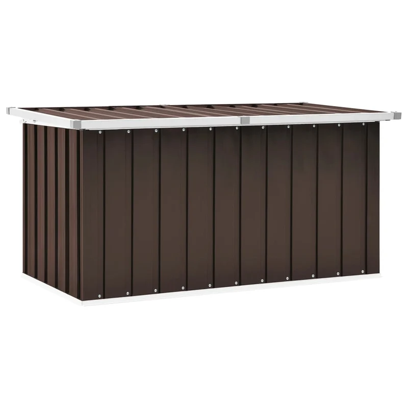 Coffre boîte meuble de jardin rangement 129 x 67 x 65 cm marron 02_0013097