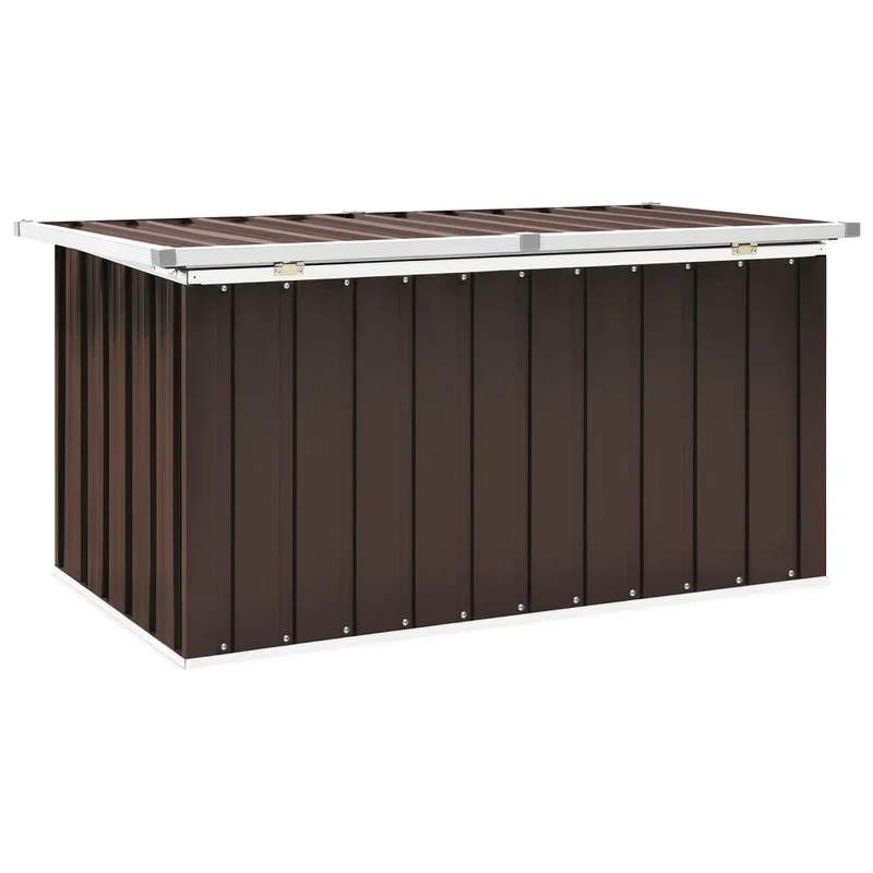 Coffre boîte meuble de jardin rangement 129 x 67 x 65 cm marron 02_0013097