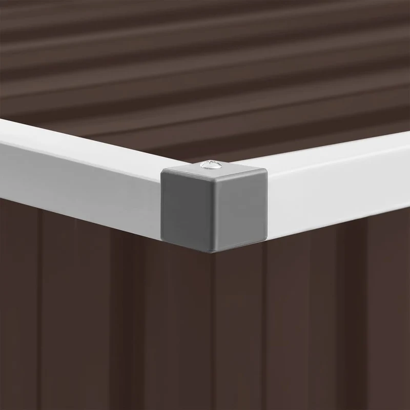 Coffre boîte meuble de jardin rangement 129 x 67 x 65 cm marron 02_0013097