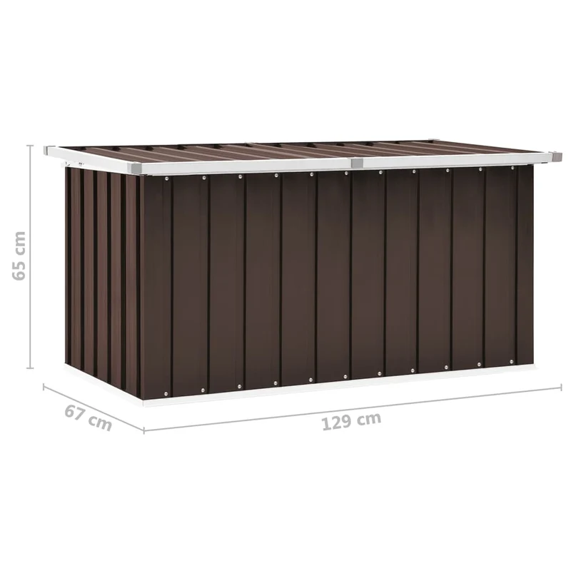 Coffre boîte meuble de jardin rangement 129 x 67 x 65 cm marron 02_0013097