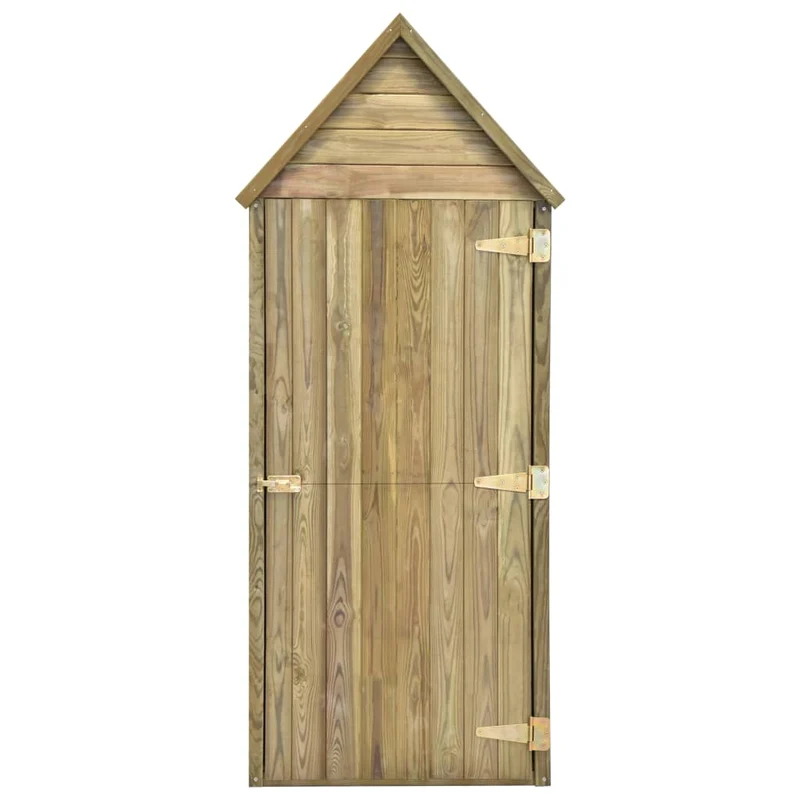 Abri de jardin cabane cabanon maison de stockage remise extérieur hangar outils robuste et porte 69,5 x 32 x 178cm Pinède imprégnée marron 02_0022413