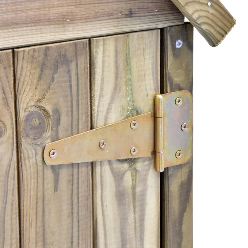 Abri de jardin cabane cabanon maison de stockage remise extérieur hangar outils robuste et porte 69,5 x 32 x 178cm Pinède imprégnée marron 02_0022413