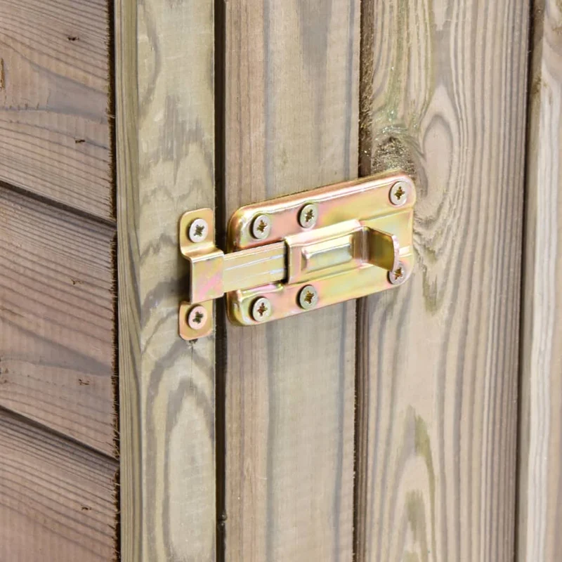 Abri de jardin cabane cabanon maison de stockage remise extérieur hangar outils robuste et porte 69,5 x 32 x 178cm Pinède imprégnée marron 02_0022413