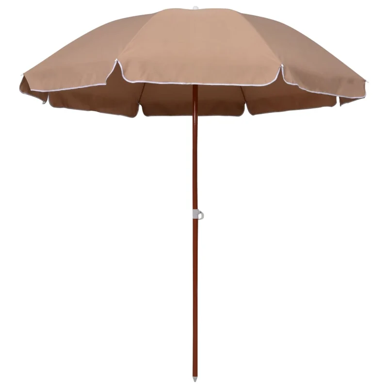 Parasol d'extérieur avec mât en acier 240 cm taupe 02_0008102