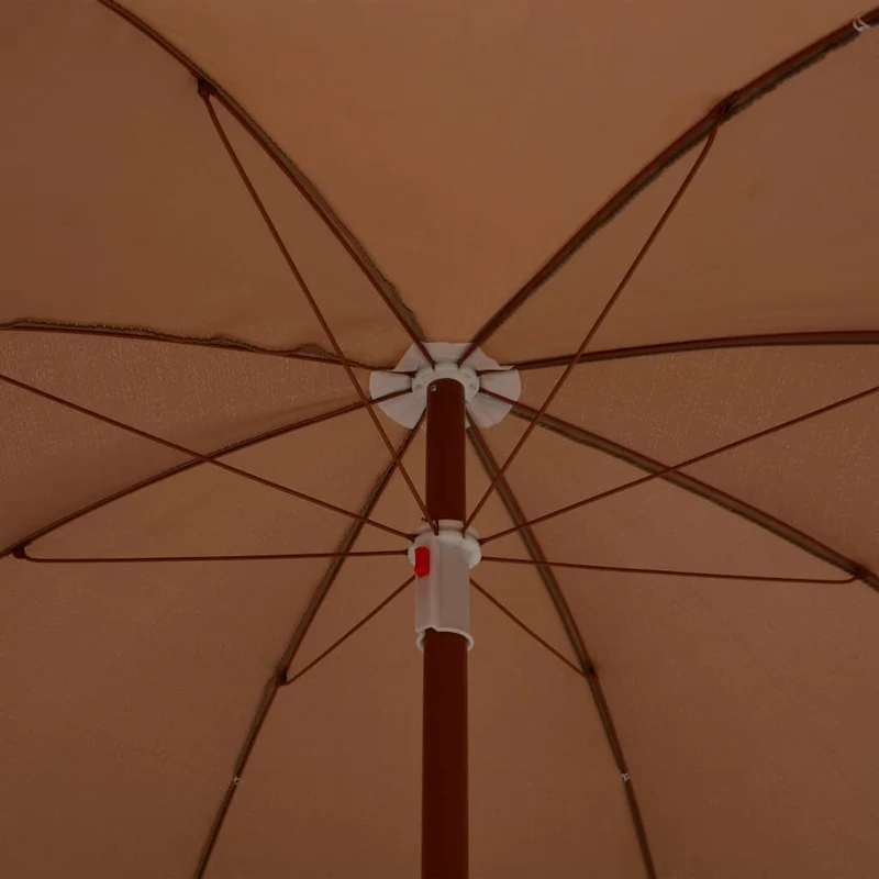 Parasol d'extérieur avec mât en acier 240 cm taupe 02_0008102