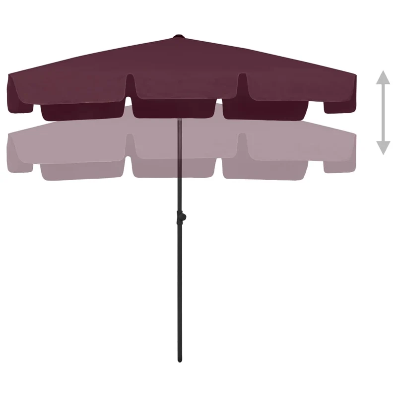 Parasol de plage 200 x 125 cm rouge bordeaux 02_0008404
