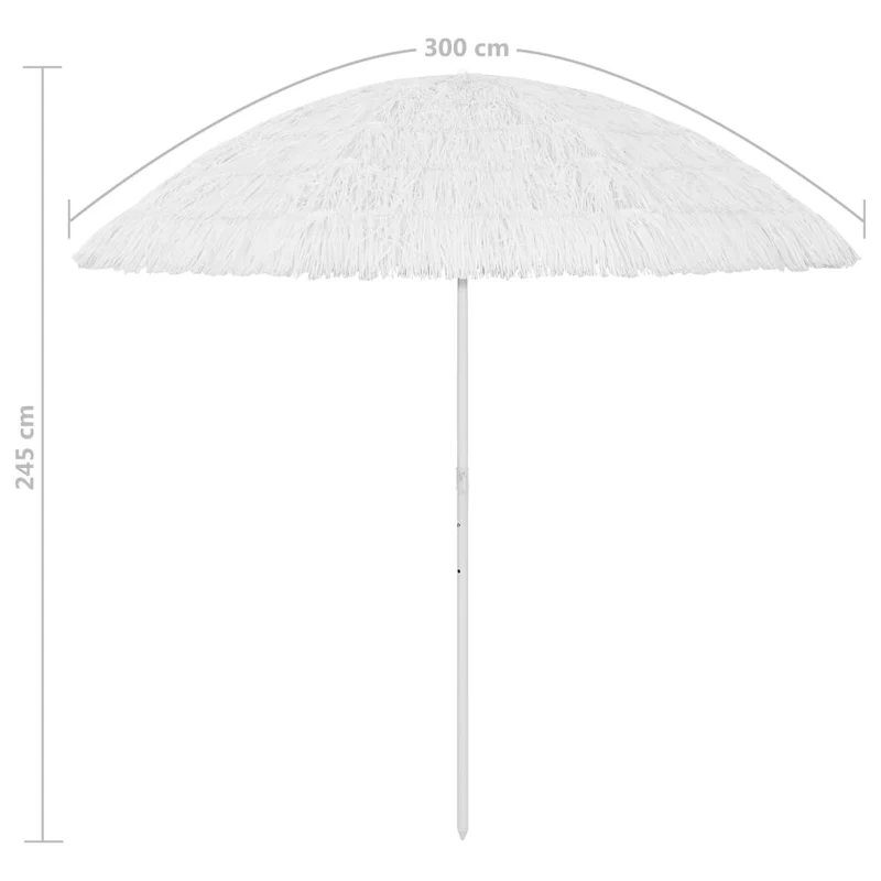 Parasol de plage hawaii 300 cm blanc 02_0008387
