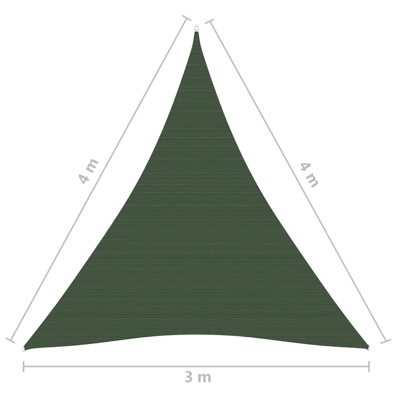 Voile toile d'ombrage parasol 160 g/m² PEHD 3 x 4 x 4 m vert foncé 02_0009427