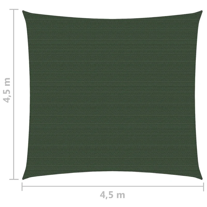 Voile toile d'ombrage parasol 160 g/m² PEHD 4,5 x 4,5 m vert foncé 02_0009429