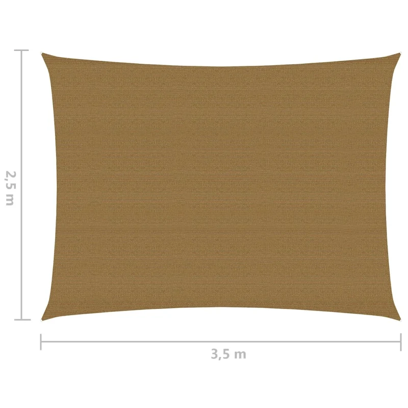 Voile toile d'ombrage parasol 160 g/m² taupe 2,5 x 3,5 m PEHD 02_0009297