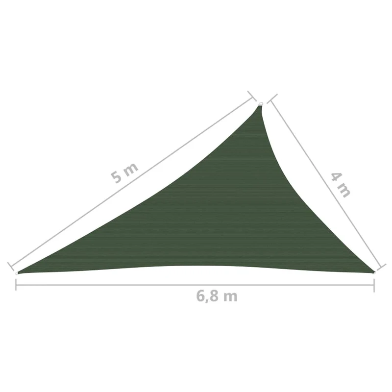 Voile toile d'ombrage parasol 160 g/m² PEHD 4 x 5 x 6,8 m vert foncé 02_0009435