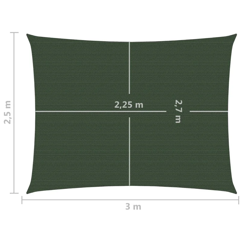 Voile d'ombrage 160 g/m² vert foncé 2,5 x 3 m PEHD 02_0009407