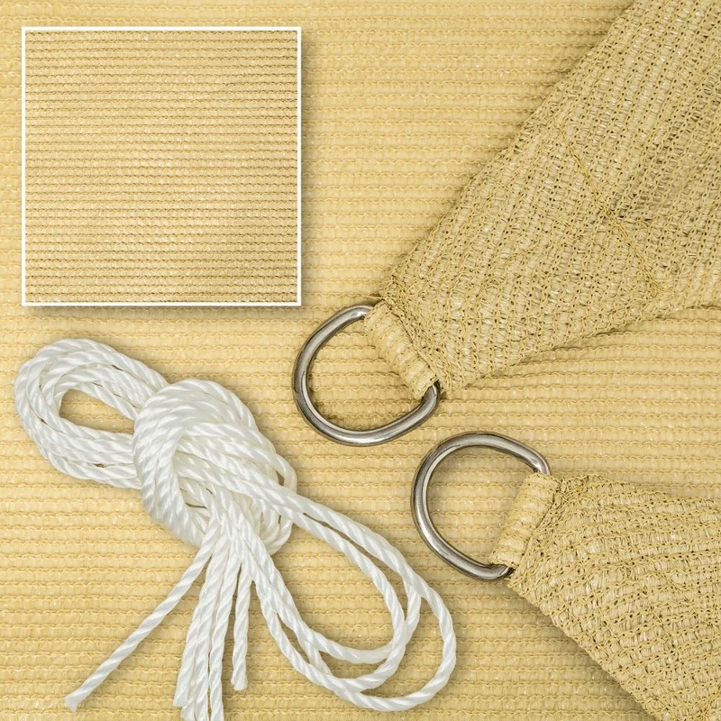 Voile toile d'ombrage taud de soleil triangulaire 620 cm beige 2208096