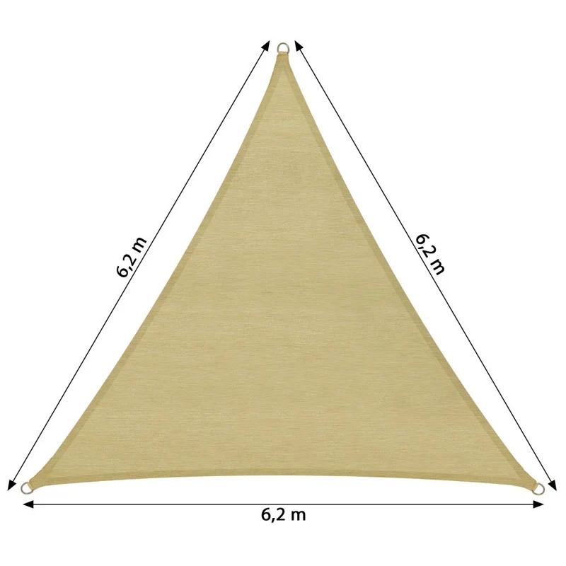 Voile toile d'ombrage taud de soleil triangulaire 620 cm beige 2208096