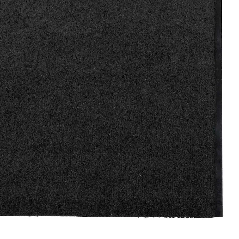 Tapis d'entrée rectangulaire moderne extérieur intérieur 120 x 400 cm durable antidérapant en polyamide noir 02_0057925