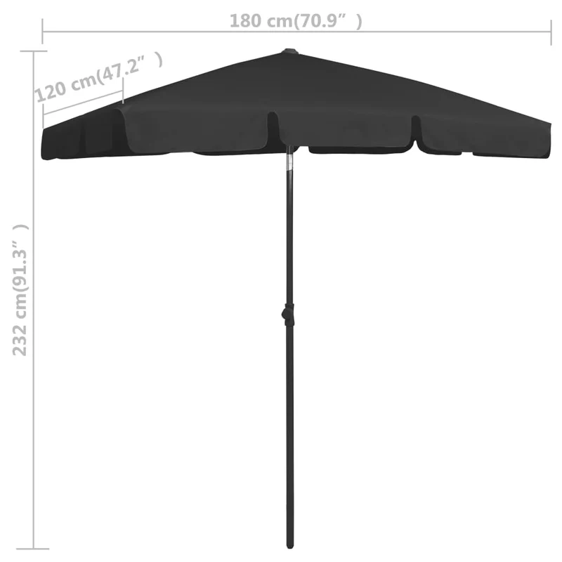 Parasol de plage 180 x 120 cm noir 02_0008401