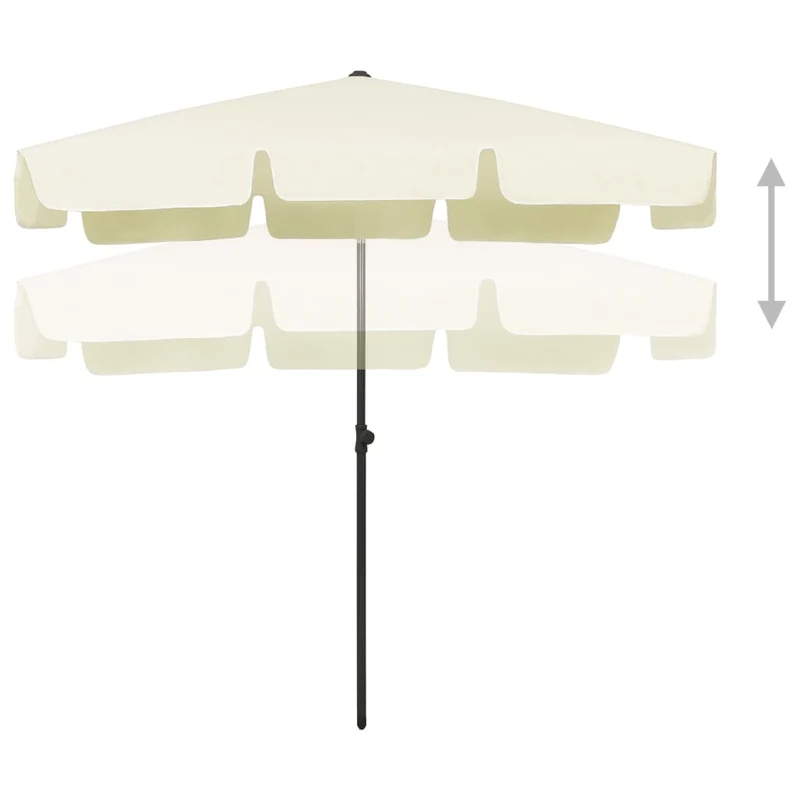 Parasol de plage 200 x 125 cm jaune sable 02_0008396
