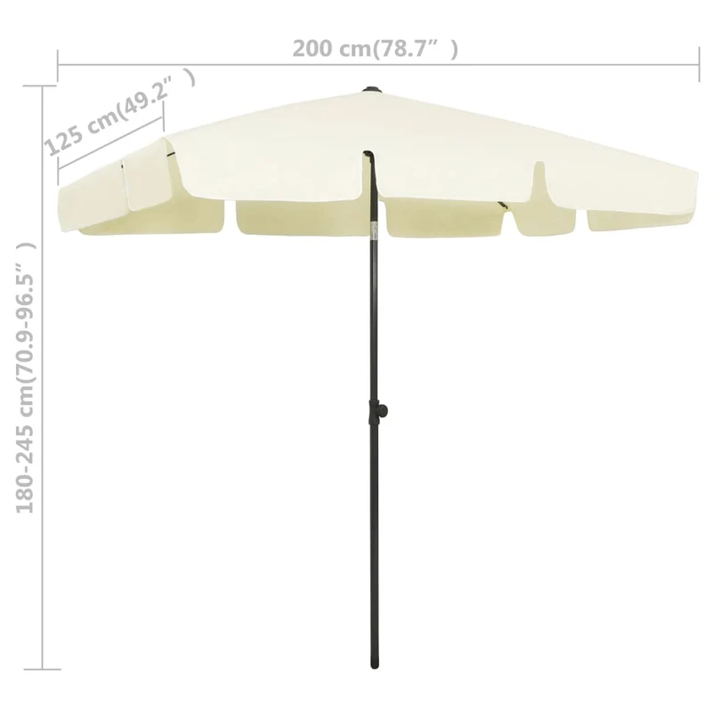 Parasol de plage 200 x 125 cm jaune sable 02_0008396