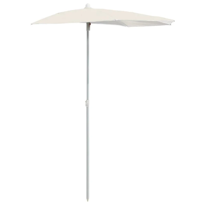Demi-parasol de jardin avec mât 180 x 90 cm sable 02_0007729