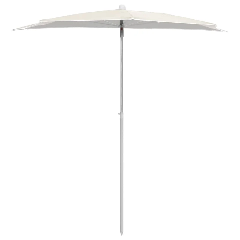 Demi-parasol de jardin avec mât 180 x 90 cm sable 02_0007729