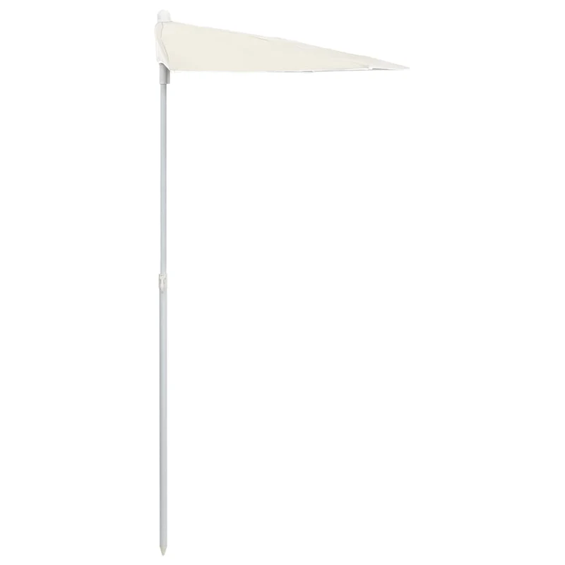 Demi-parasol de jardin avec mât 180 x 90 cm sable 02_0007729