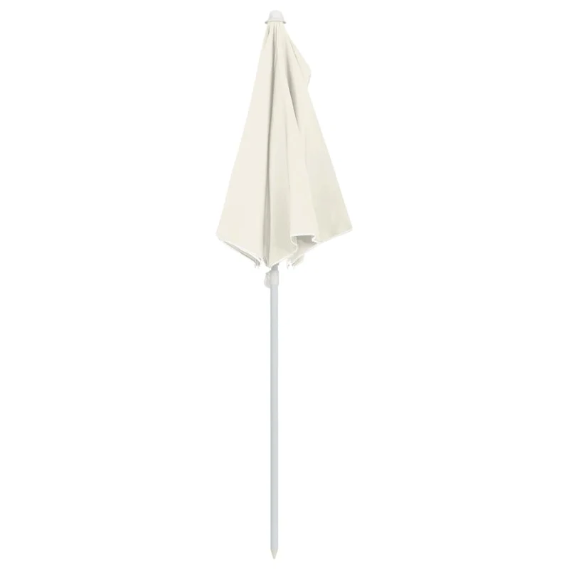 Demi-parasol de jardin avec mât 180 x 90 cm sable 02_0007729