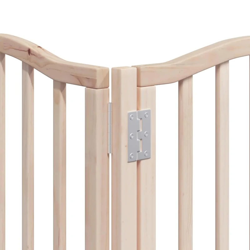 Barrière de sécurité pour chien animaux de compagnie porte pliable 15 panneaux bois de peuplier marron 02_0023199