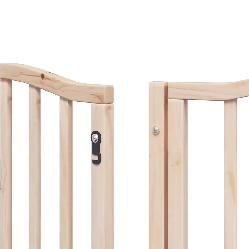 Barrière de sécurité pour chien animaux de compagnie porte pliable 15 panneaux bois de peuplier marron 02_0023199