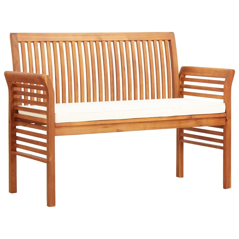 Banc de jardin meuble de patio d'extérieur terrasse 2 places avec coussin 120cm bois d'acacia massif 02_0011285